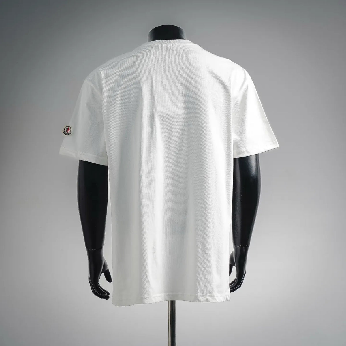 White Moncler short-sleeve T-shirt with small back logo patch