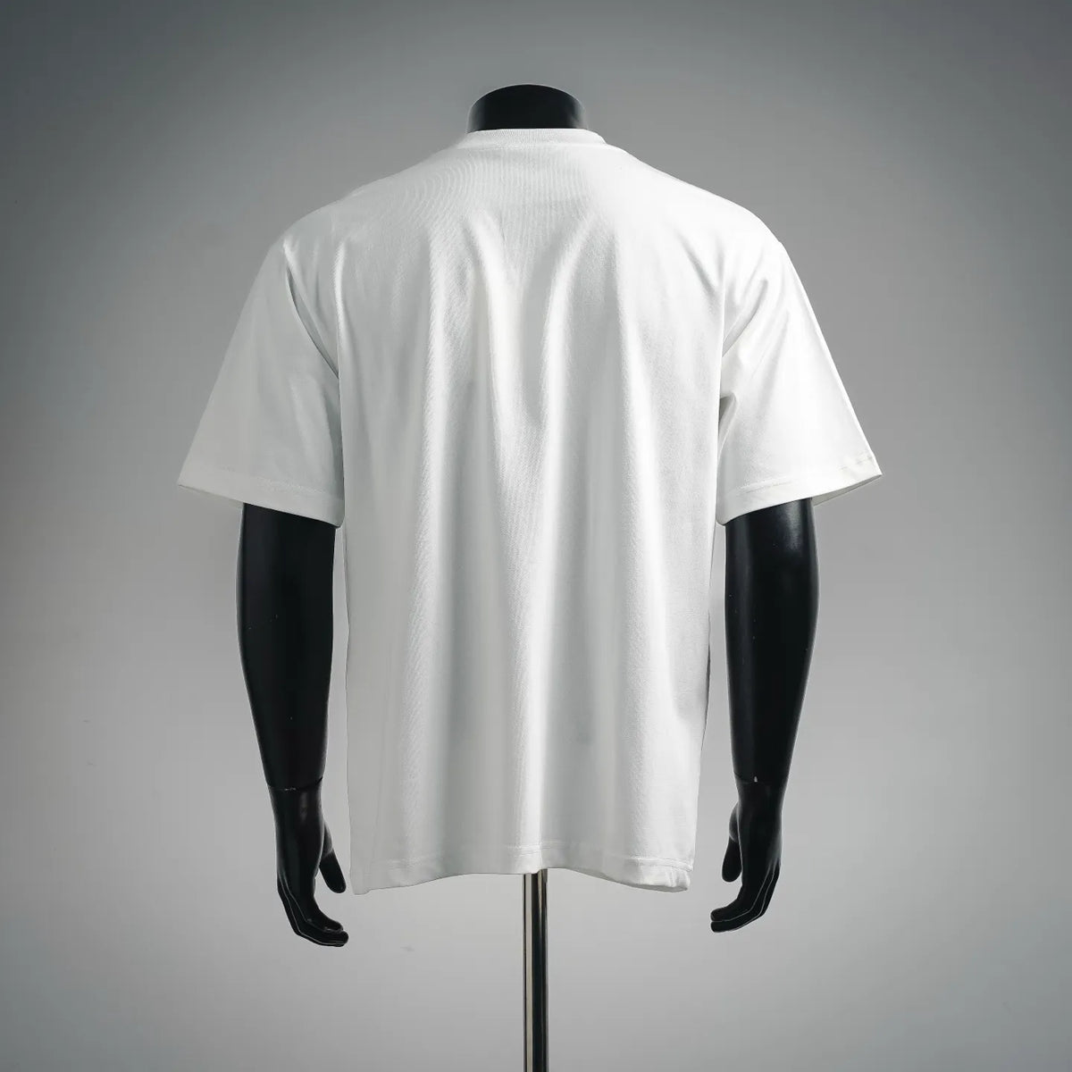White crewneck Moncler short-sleeve T-shirt, back view