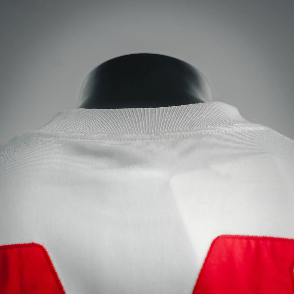 Moncler white short-sleeve T-shirt with crew neck collar and back logo area