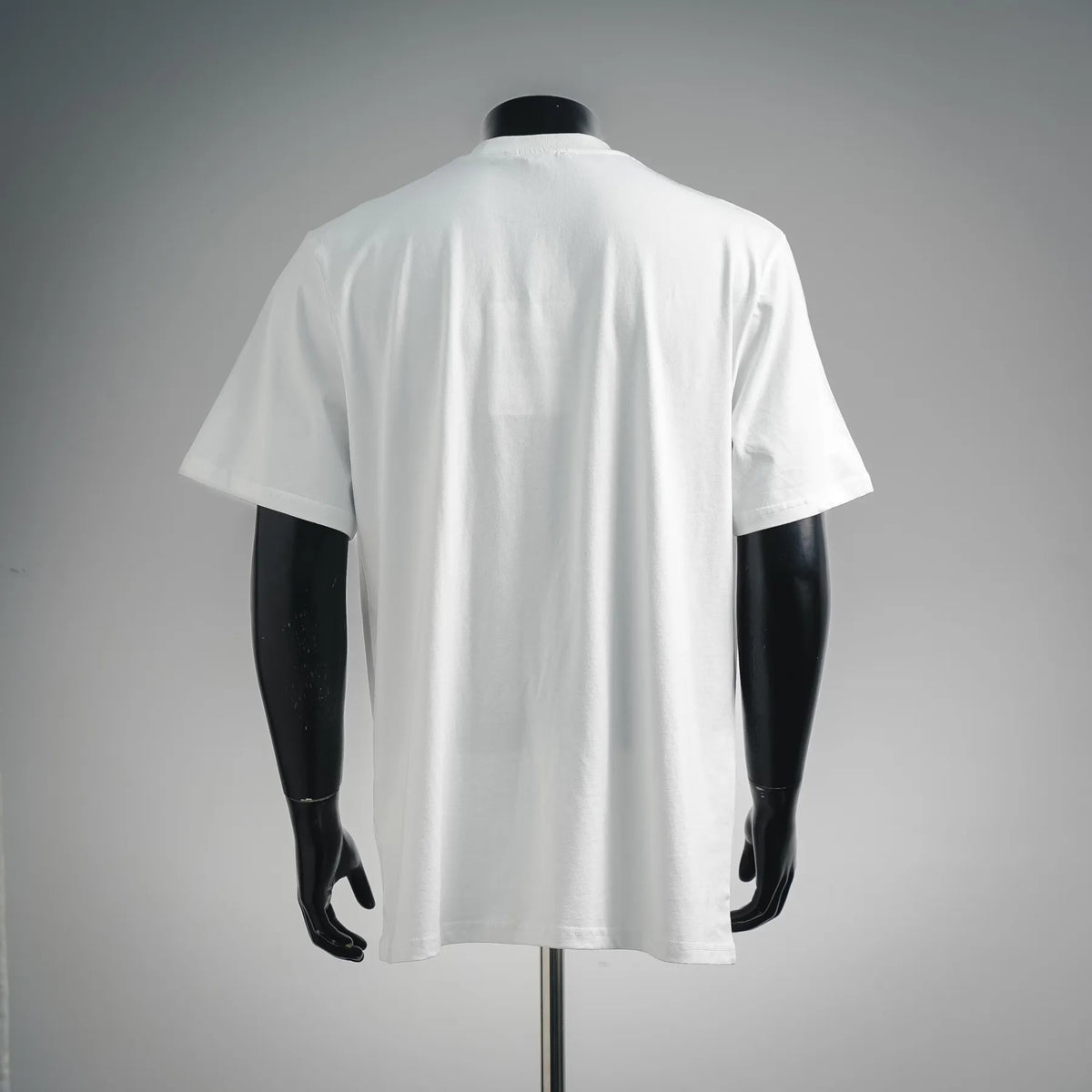 White short-sleeve T-shirt with plain back design