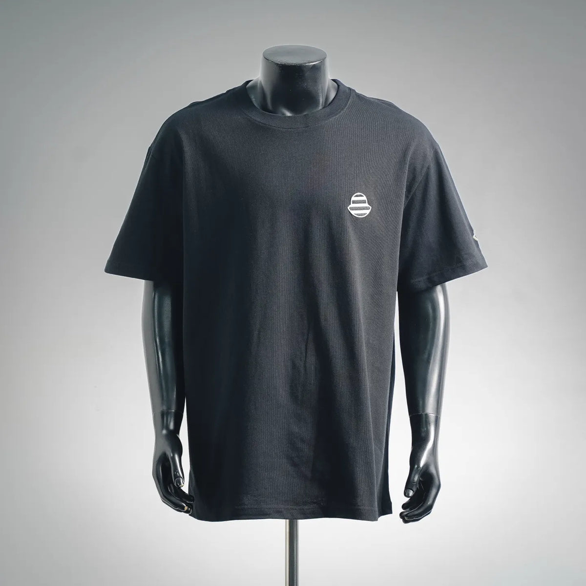 Men's Moncler black crew-neck T-shirt with small chest logo