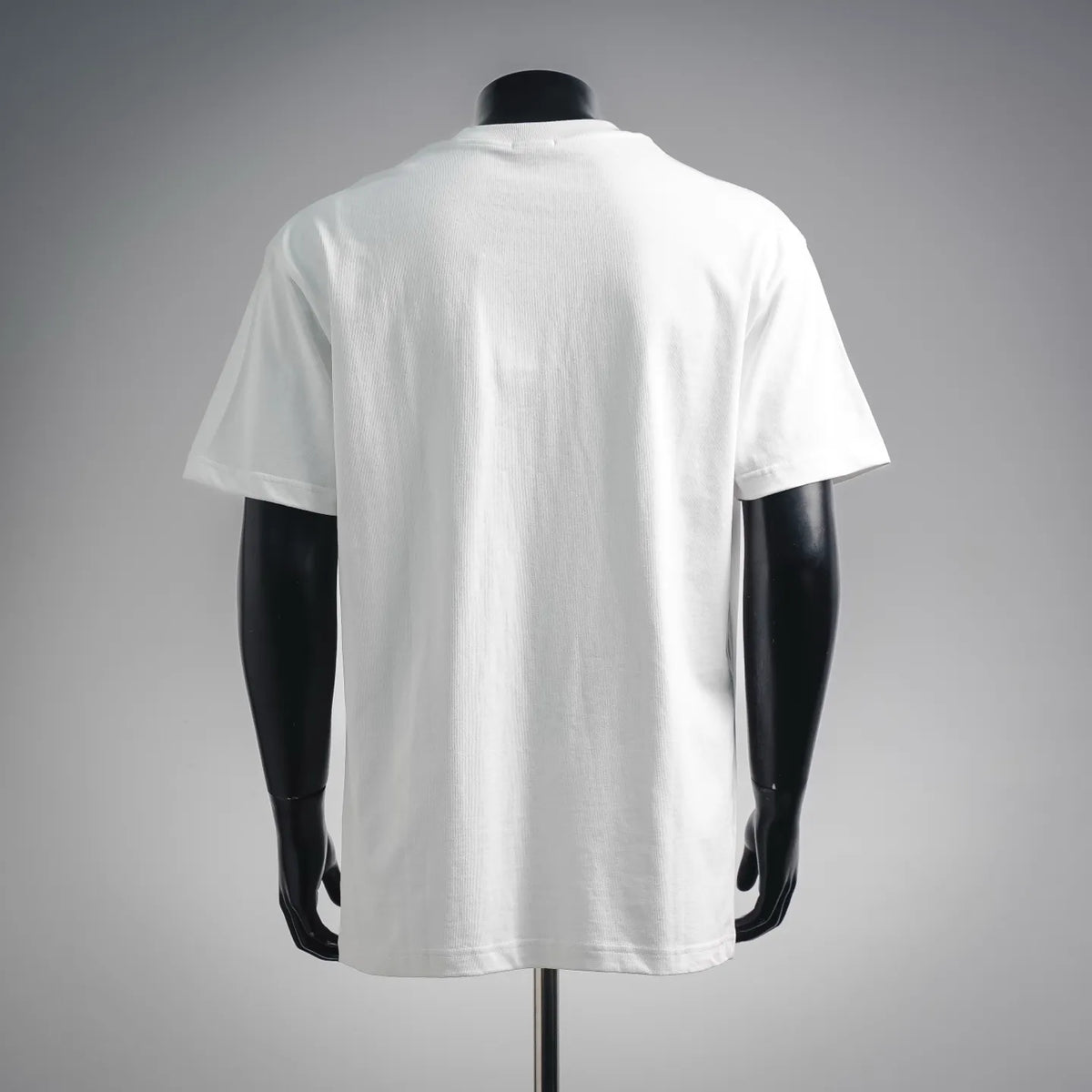 Moncler white short-sleeve T-shirt, back view with crew neck