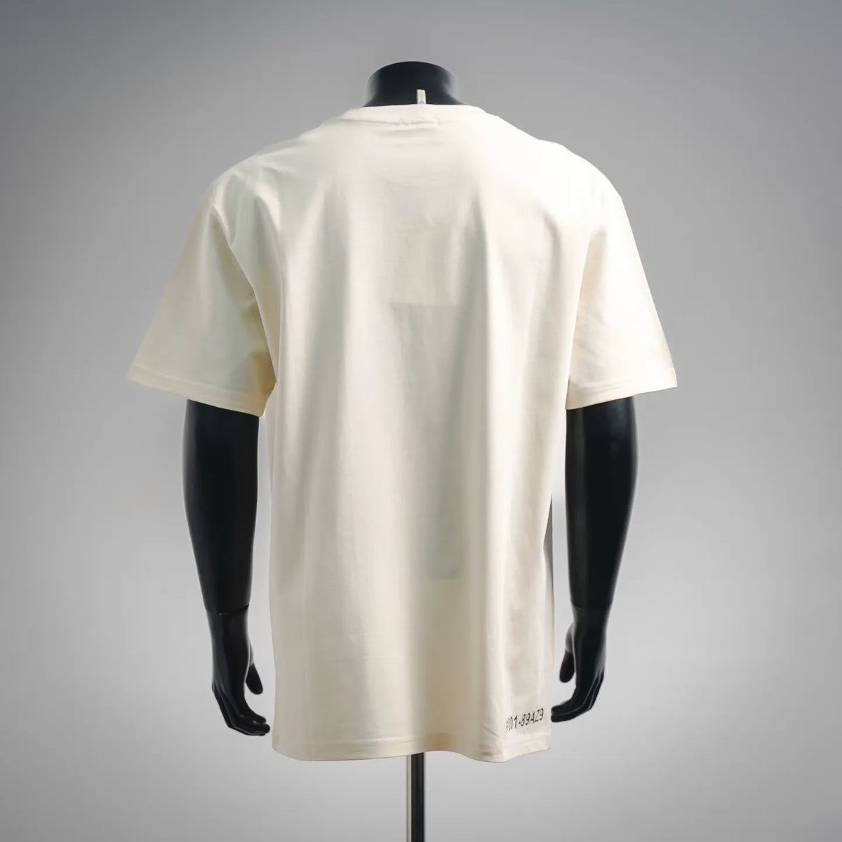 Moncler short-sleeve T-shirt, light cream, with back graphics at lower hem
