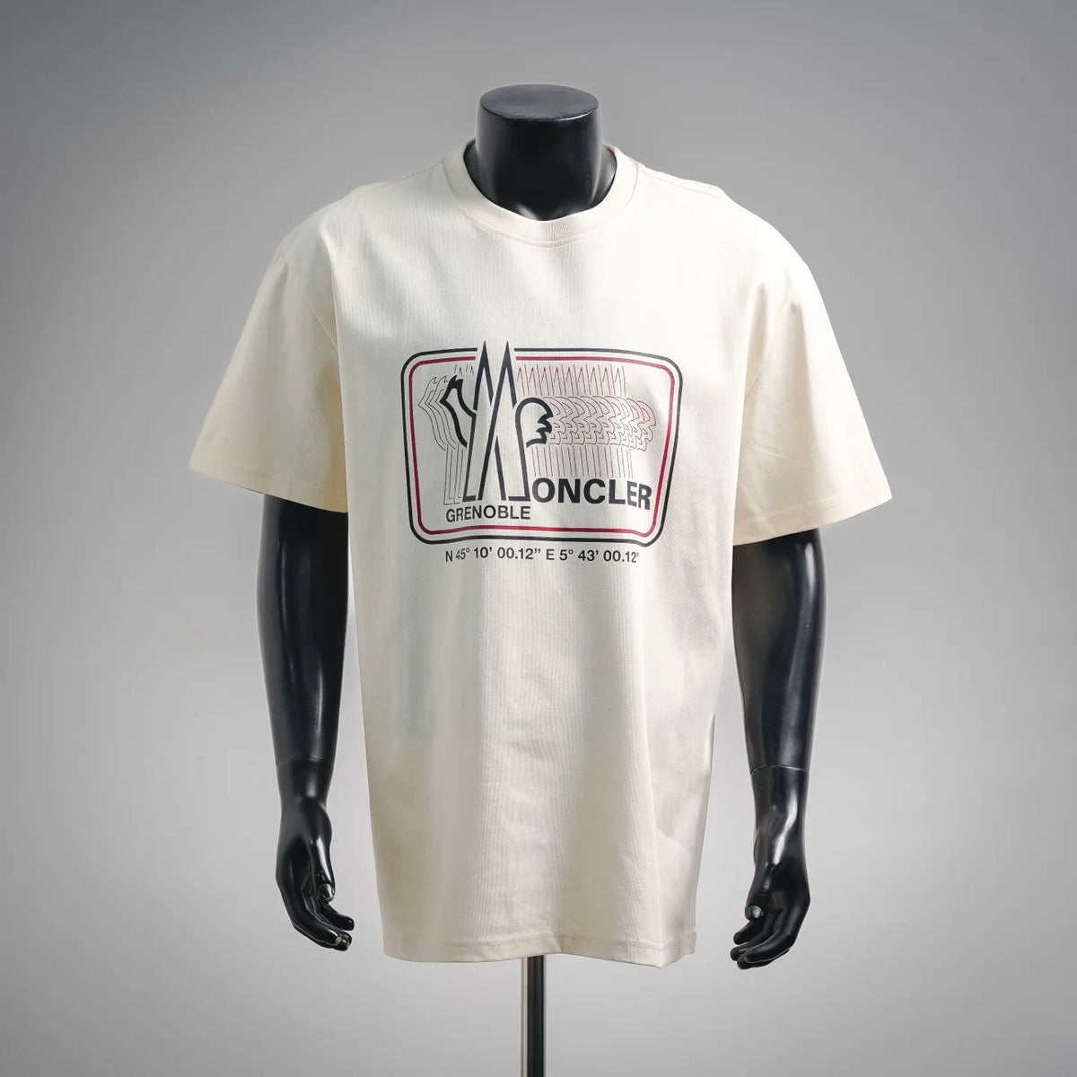 Moncler off-white short-sleeve T-shirt with front logo print