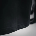 Moncler black T-shirt hem and stitching detail