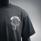 Moncler black crewneck T-shirt with small chest crest logo