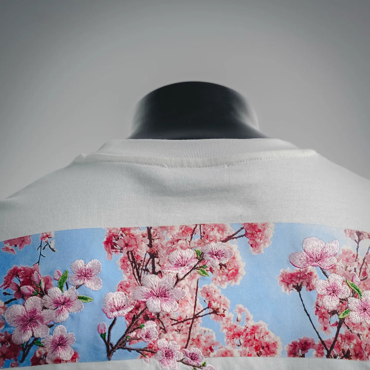 Off-White T-shirt high crew neck with floral print panel on back