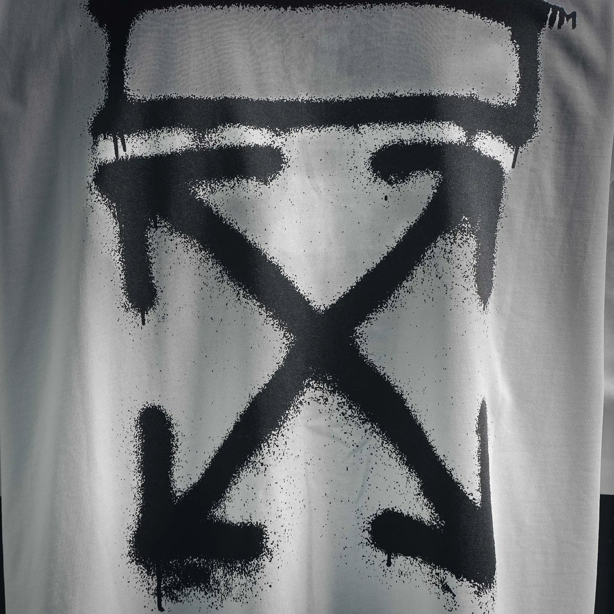 Off-White white T-shirt with large black X-style graphic print