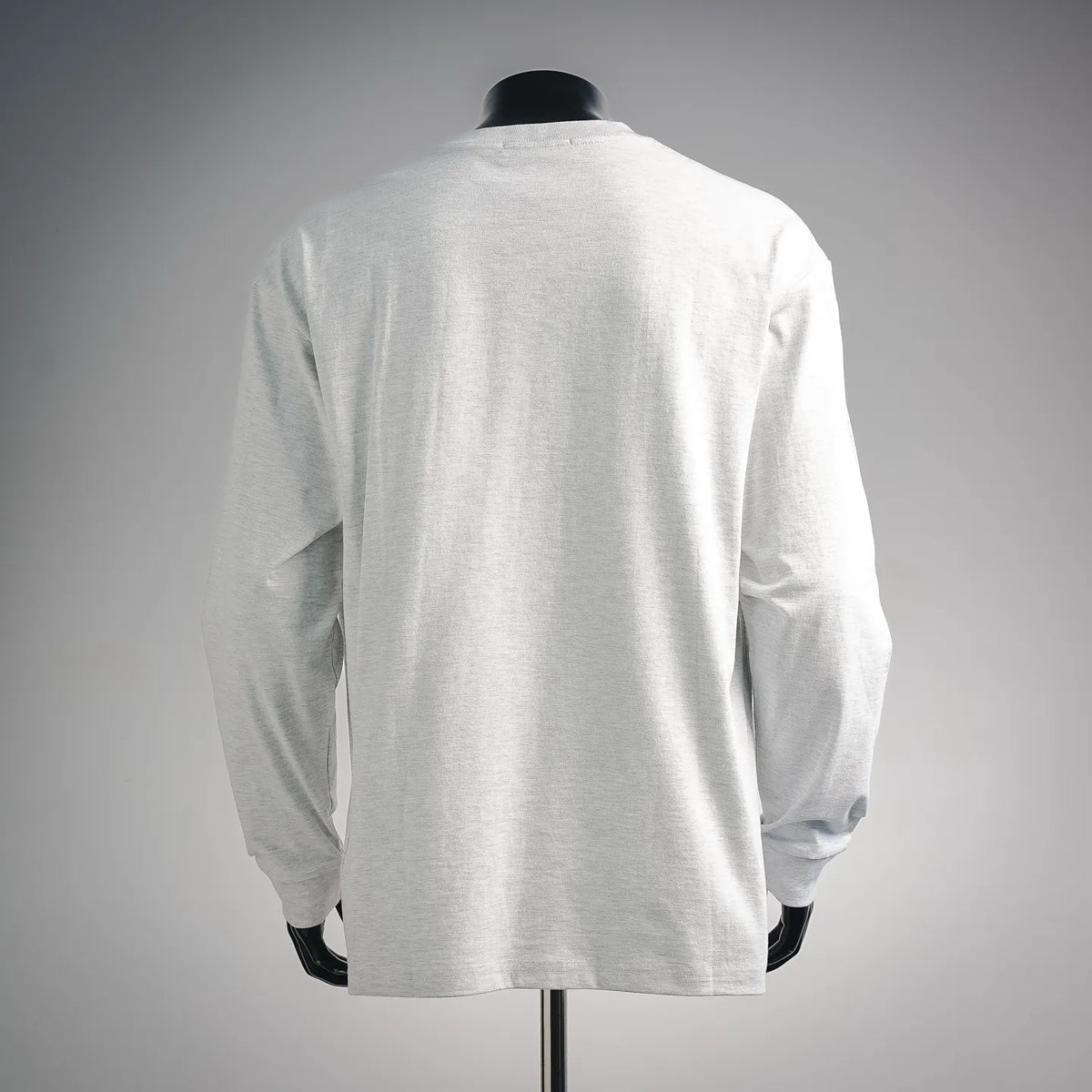 Stone Island white long-sleeve crewneck T-shirt shown from the back