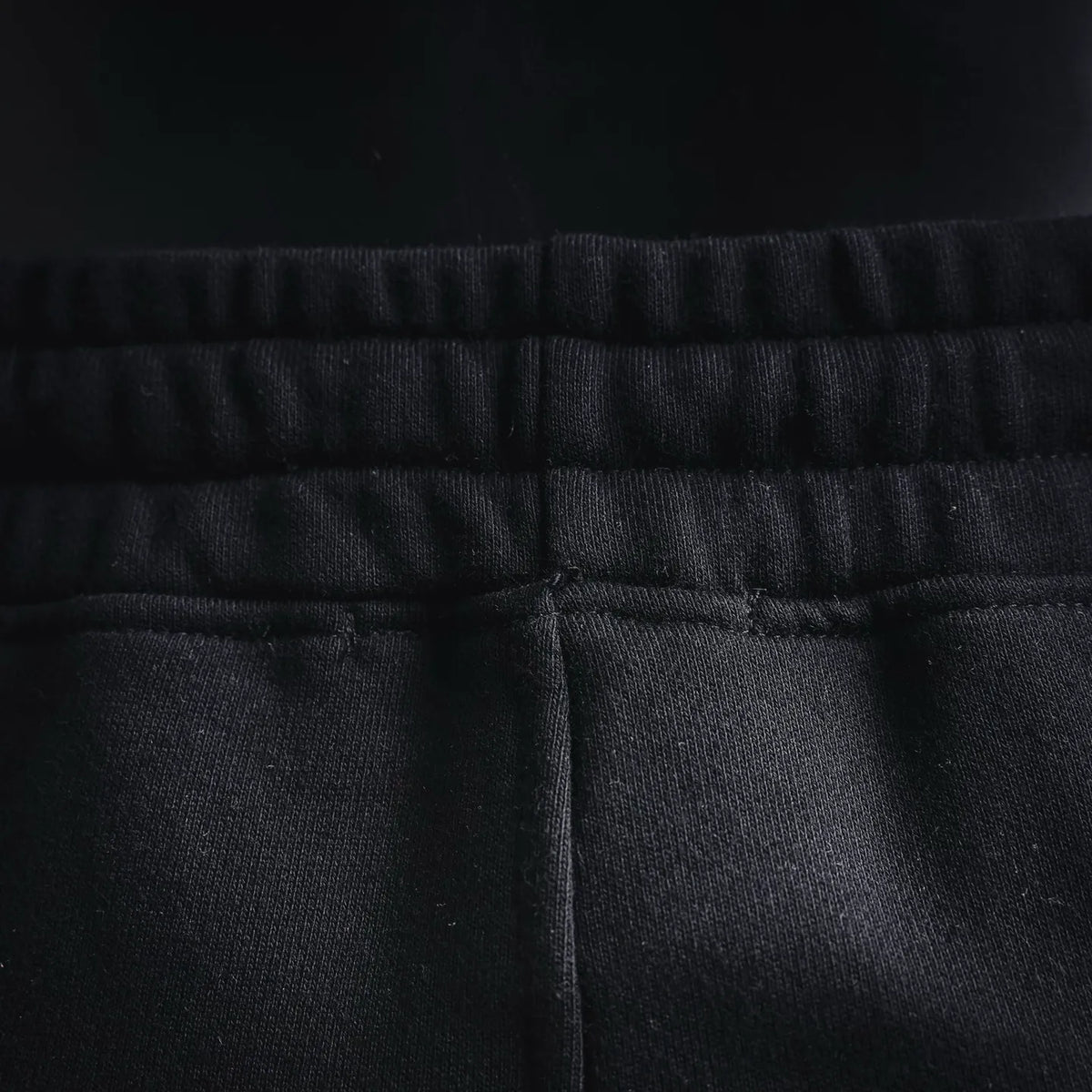 Stone Island black pants waistband with elastic band and inner seam detail
