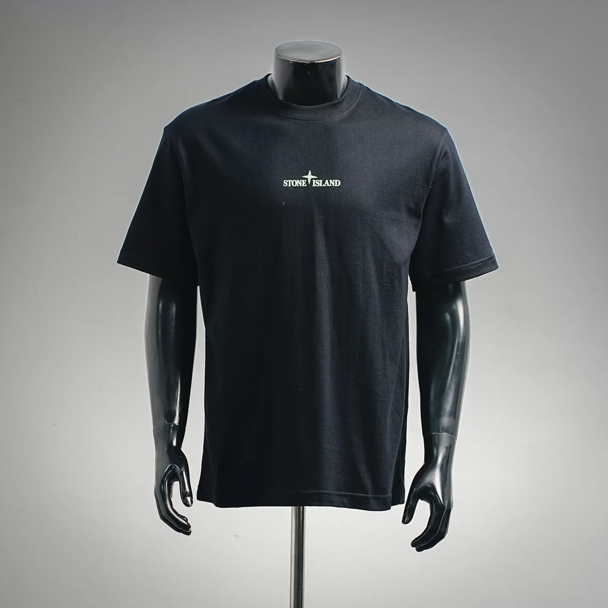 Black Stone Island crewneck T-shirt, small chest logo