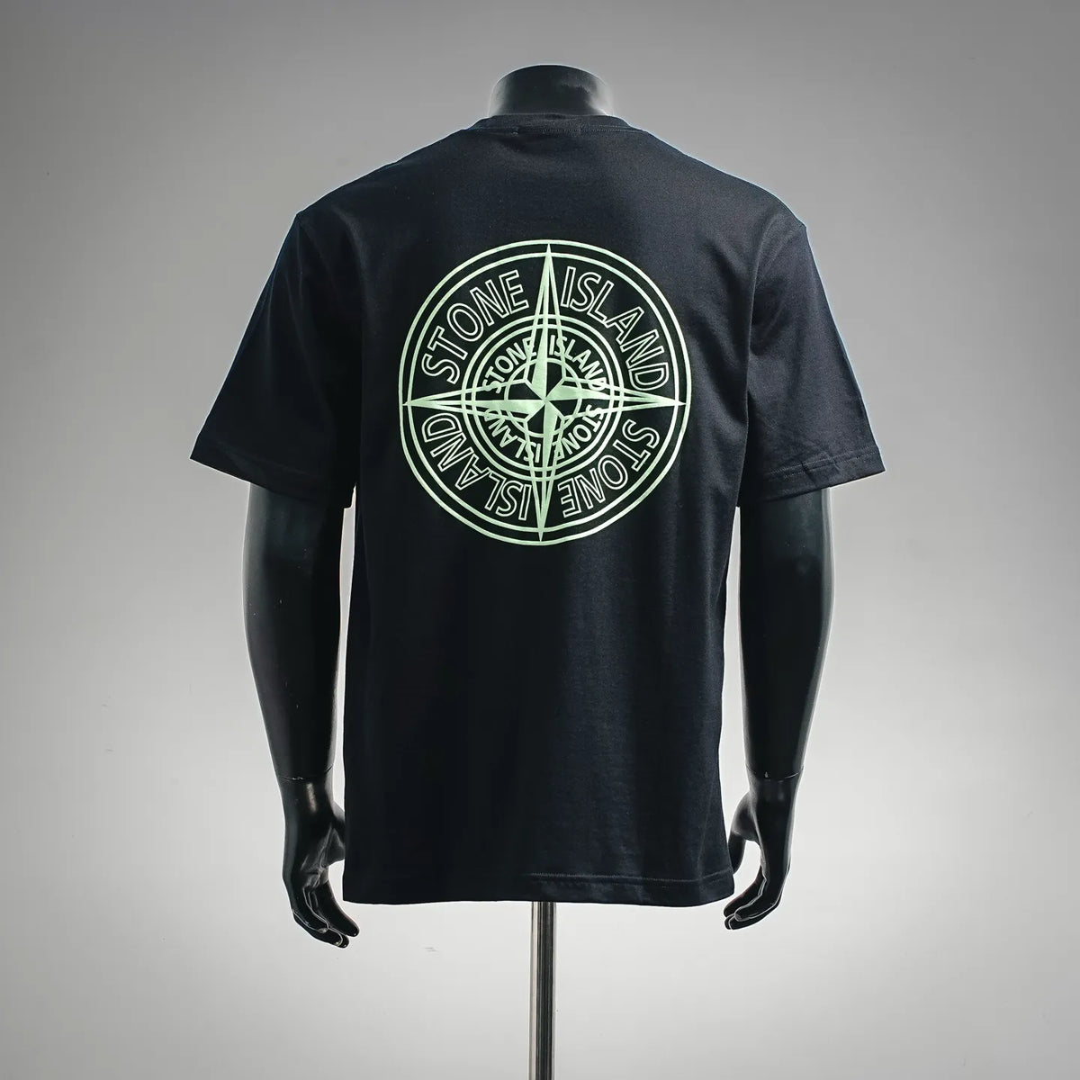Black Stone Island crewneck T-shirt, large back circular logo