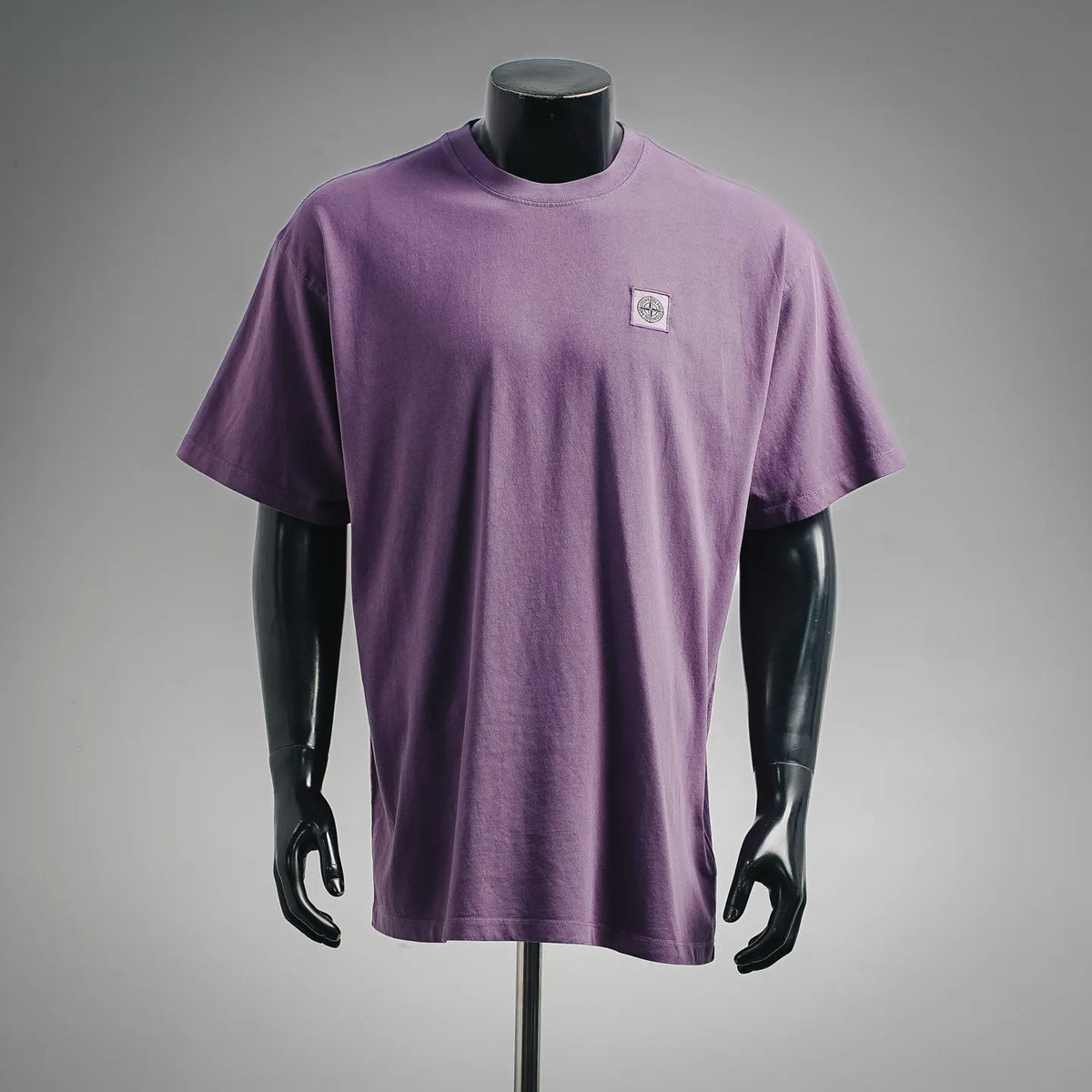 Stone Island short-sleeve T-shirt in purple with small chest logo patch