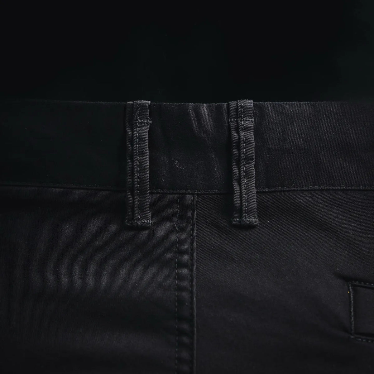 Stone Island black shorts with front fly and belt loops