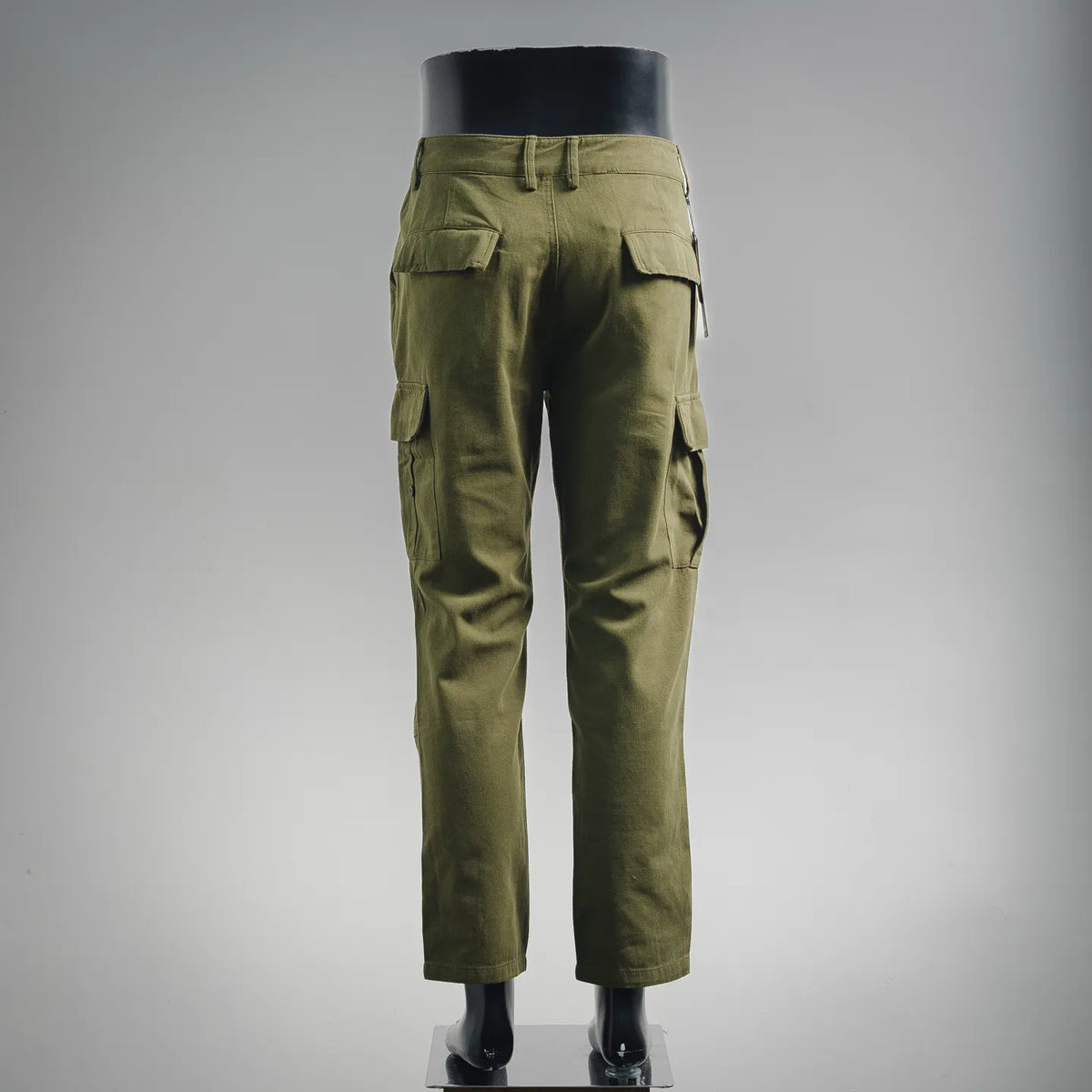 Stone Island cargo pants in olive green with belt loops and rear pockets