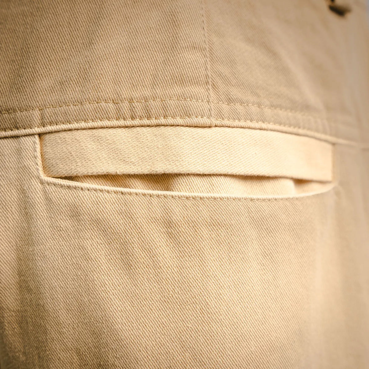 Stone Island beige shorts waistband with inner facing and stitched hem fold