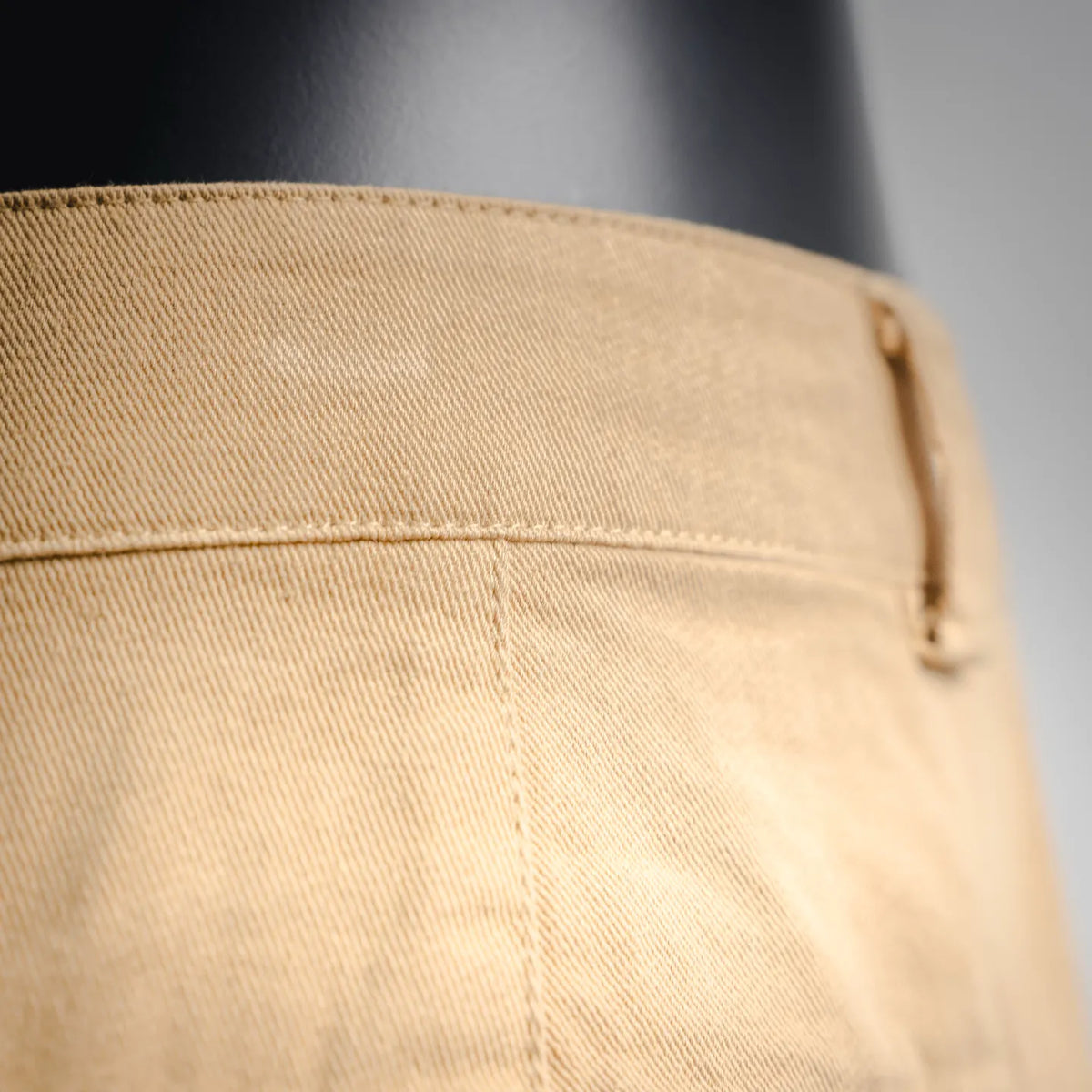 Stone Island beige shorts front seam with button at waistband edge
