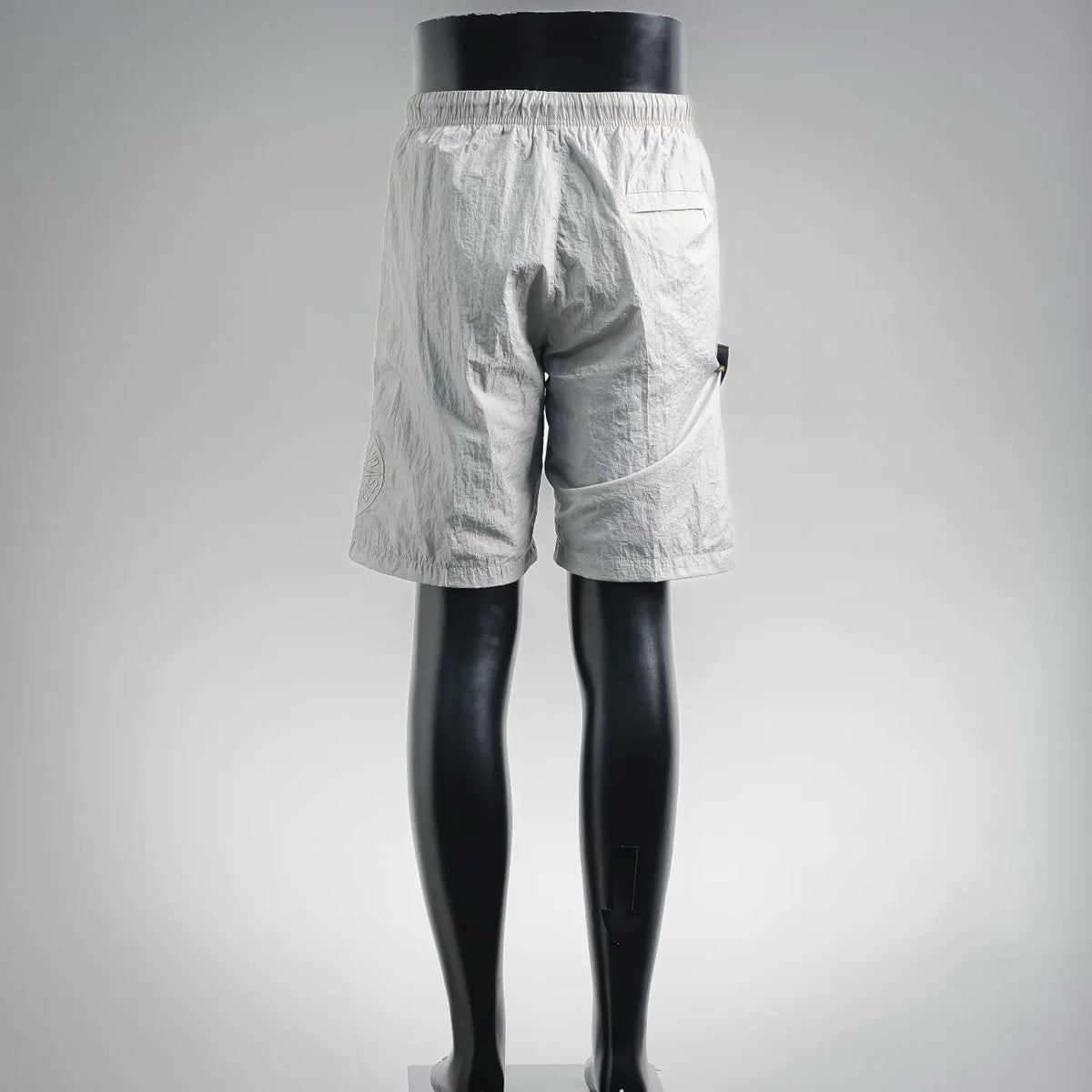 Stone Island light gray drawstring shorts with back pocket and tonal stitched seams