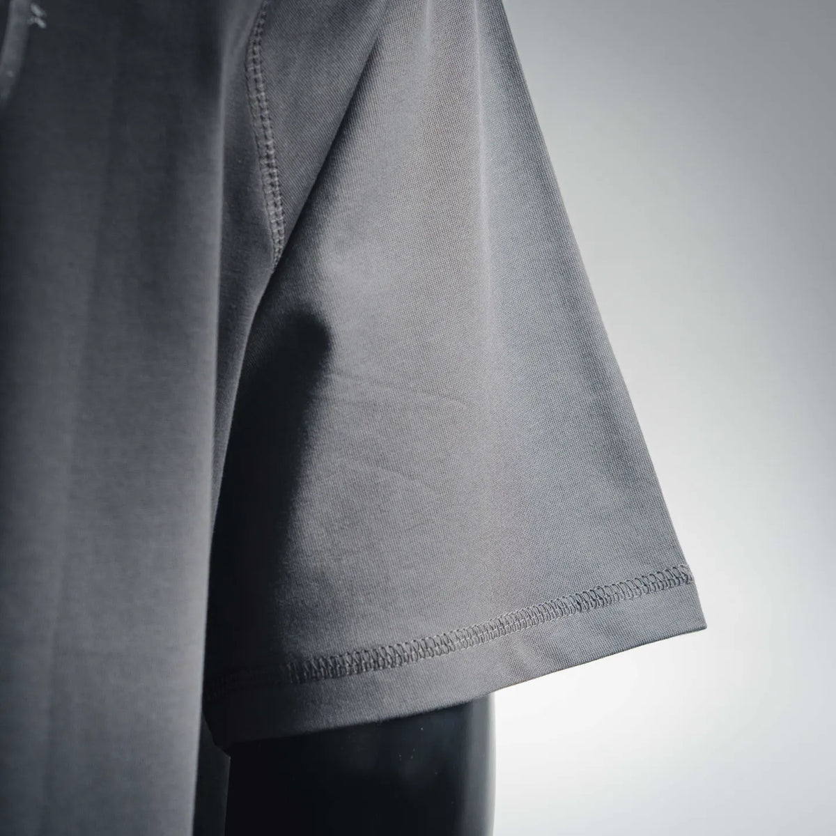 Stone Island dark gray T-shirt side drape with stitched hem detail
