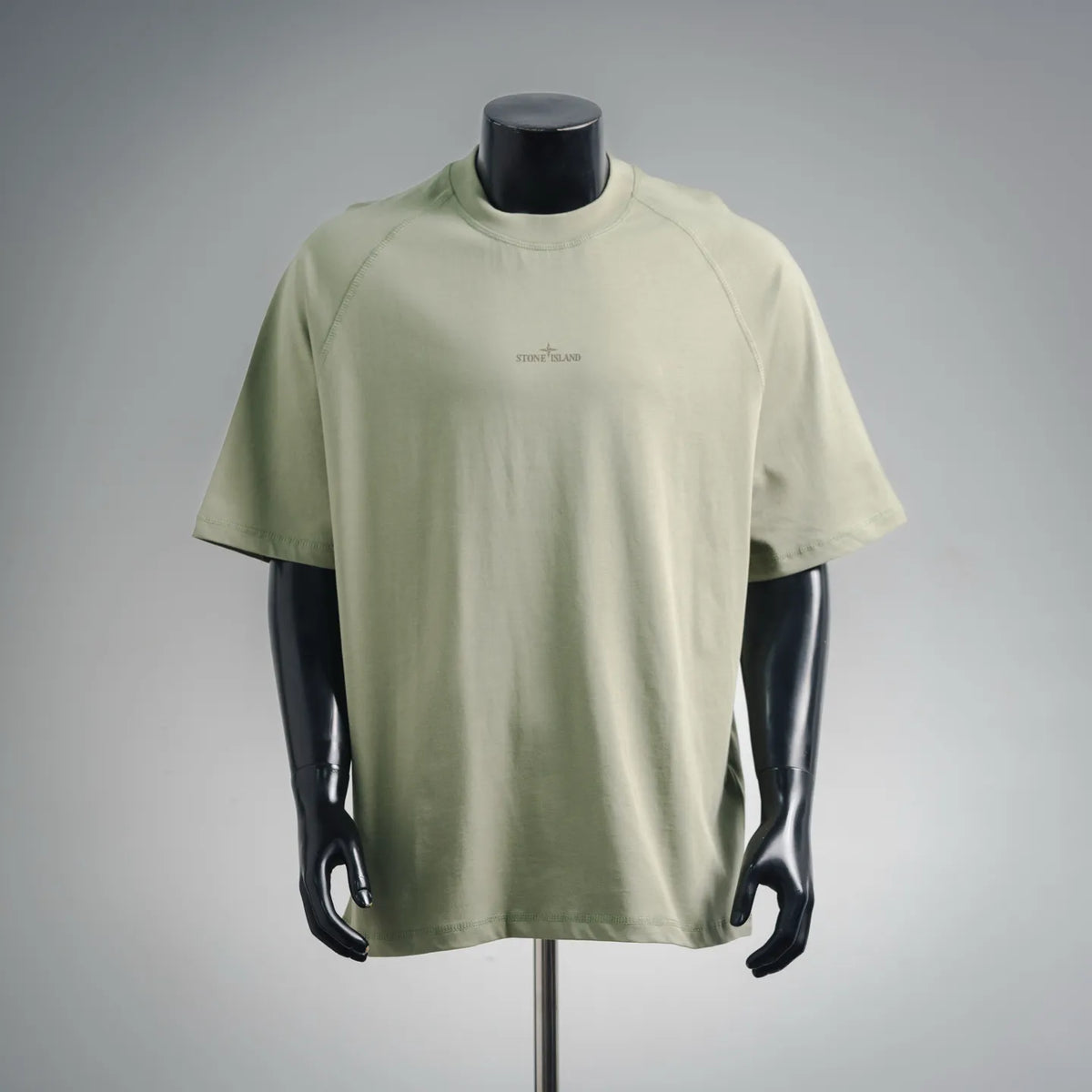 Stone Island short-sleeve T-shirt, light green front with small chest logo