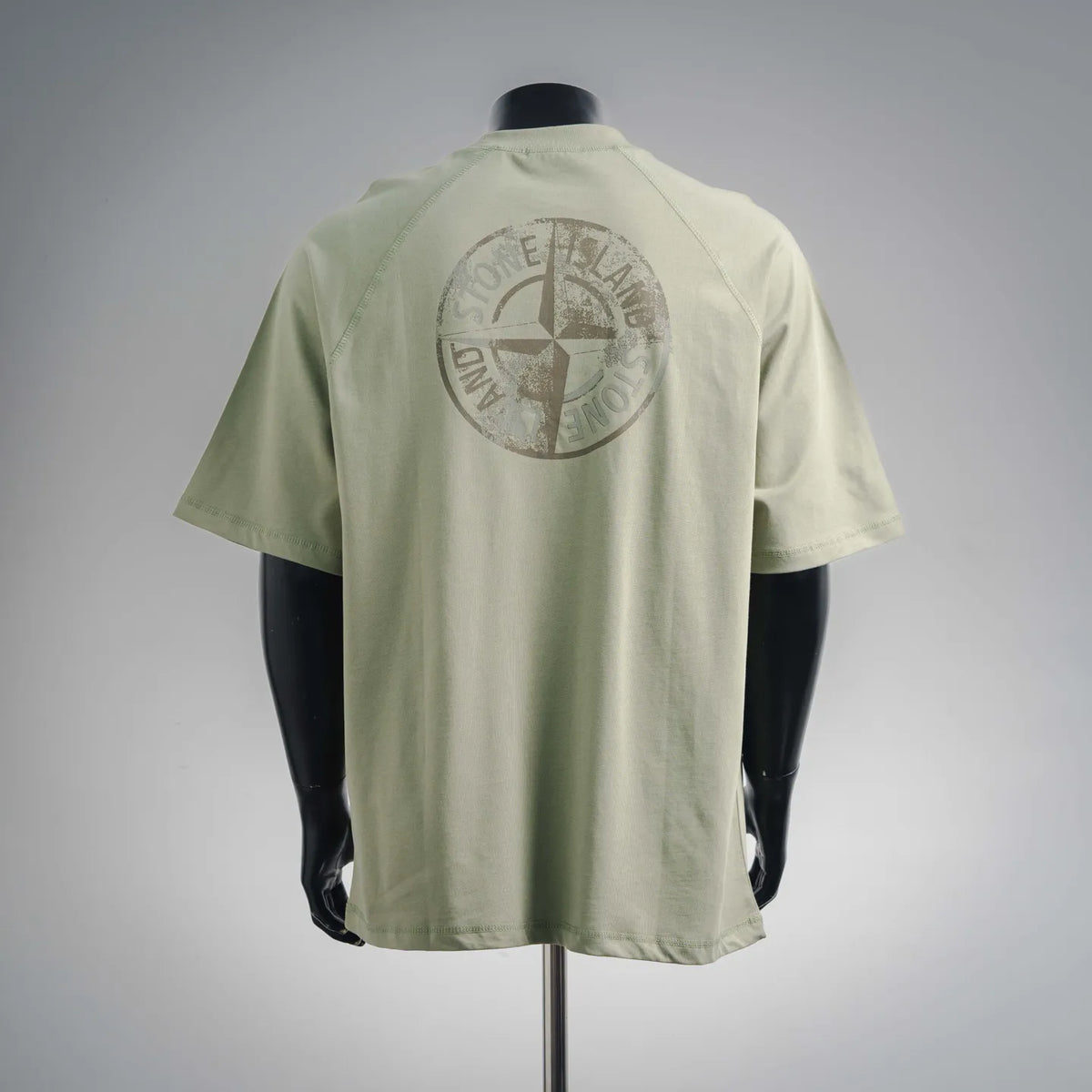 Stone Island short-sleeve T-shirt, back view with large circular logo print