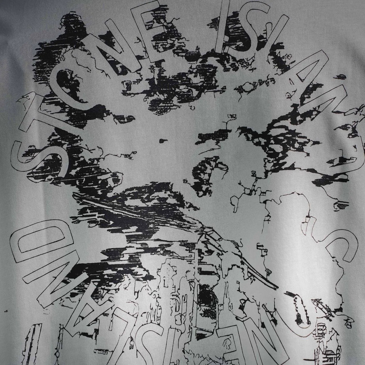 Stone Island T-shirt close-up of black abstract back graphic