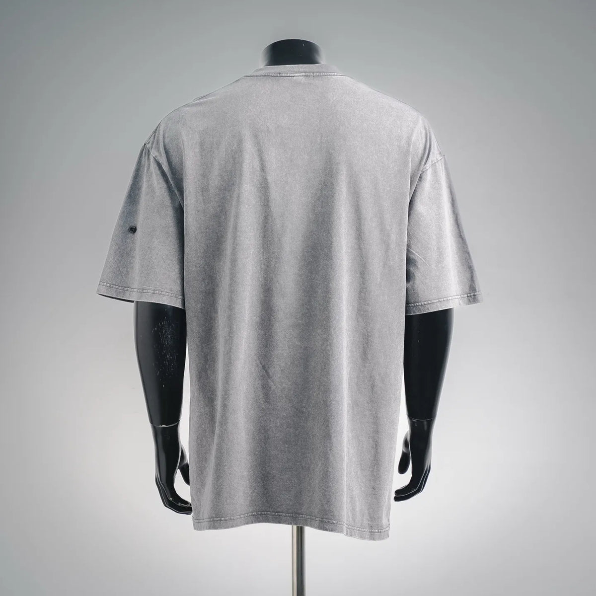 Stone Island short-sleeve crewneck T-shirt, light gray wash, back view