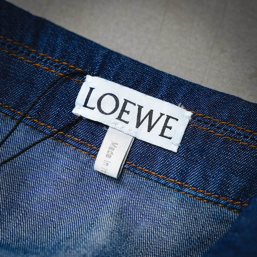 LOEWE denim jacket size label at interior waistband seam