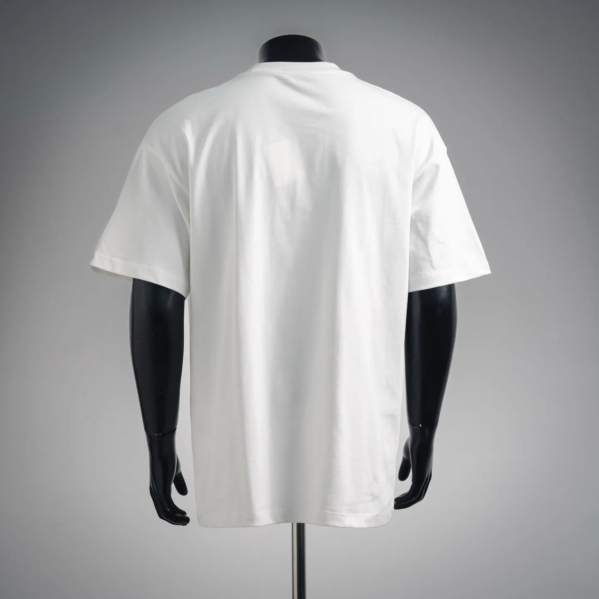 LOEWE white short-sleeve T-shirt back view on a mannequin, round neckline