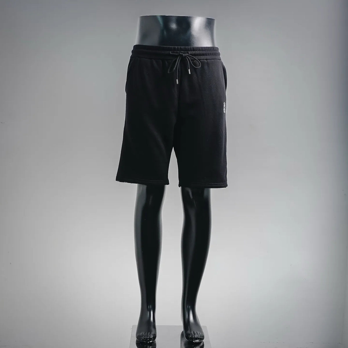LOEWE black drawstring shorts with elastic waist and side seam