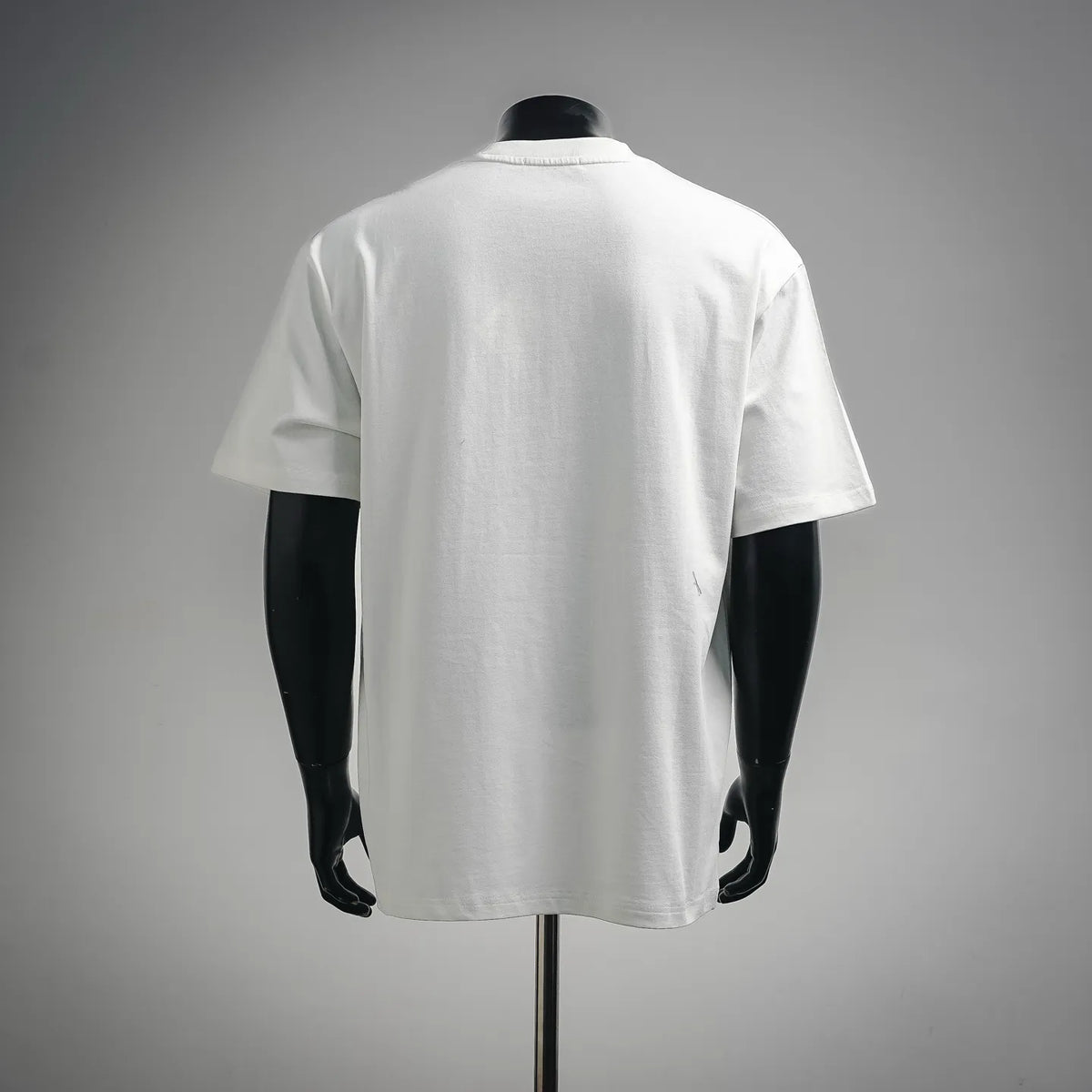 White LOEWE T-shirt back view with ribbed crew neck.