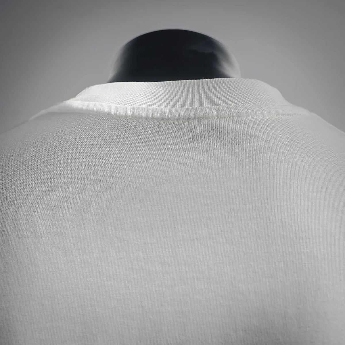 White LOEWE T-shirt collar and upper back in ribbed knit.