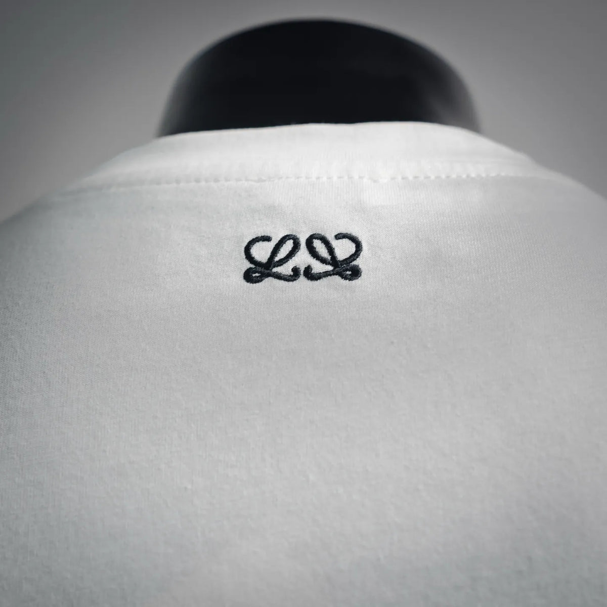 LOEWE white T-shirt with black 'LOEWE' neck embroidery