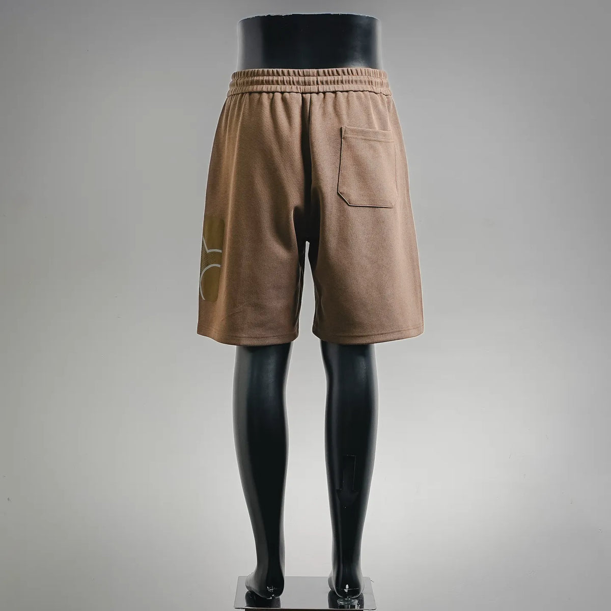 LOEWE tan cotton shorts with elastic waist and back patch pocket