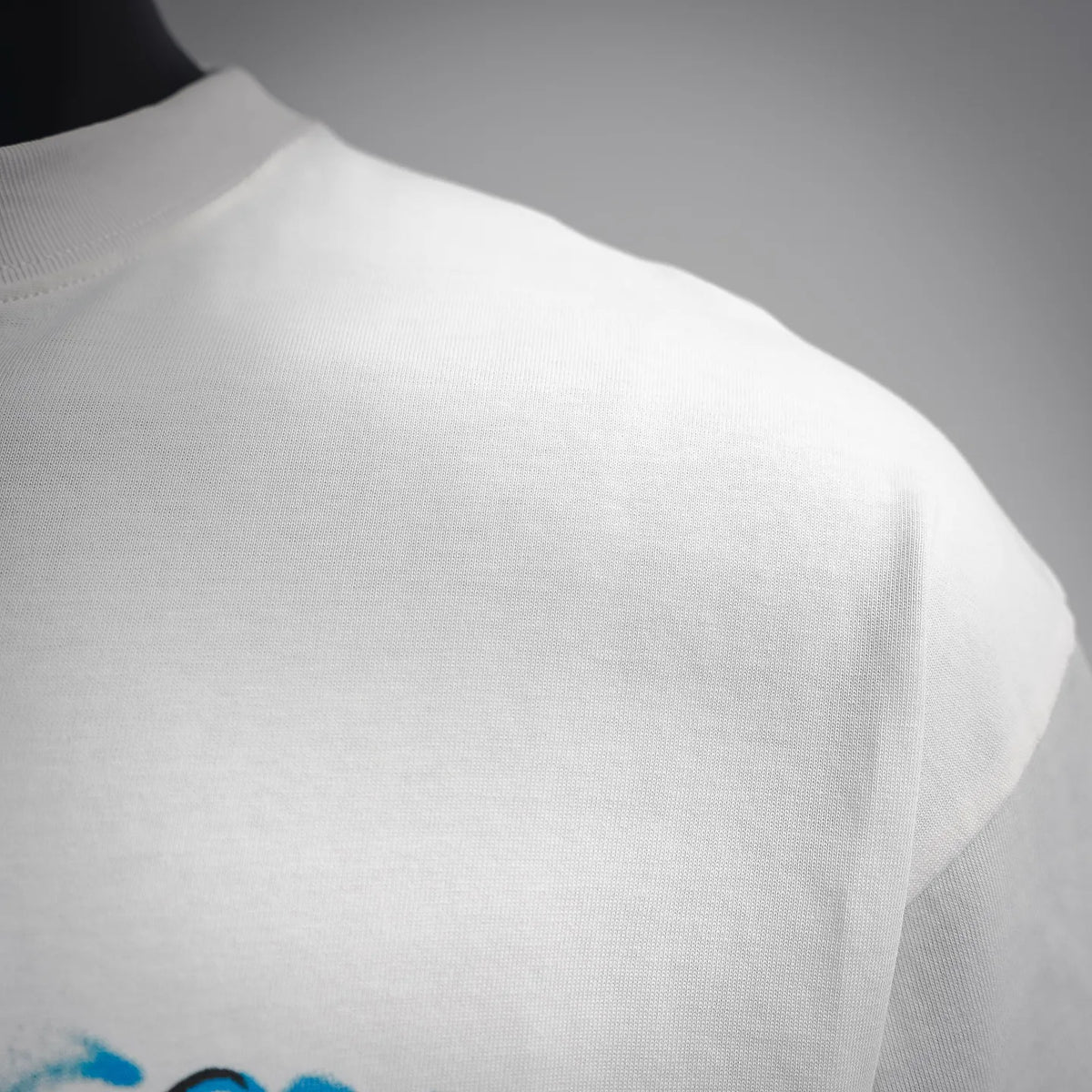 White LOEWE T-shirt knit fabric close-up