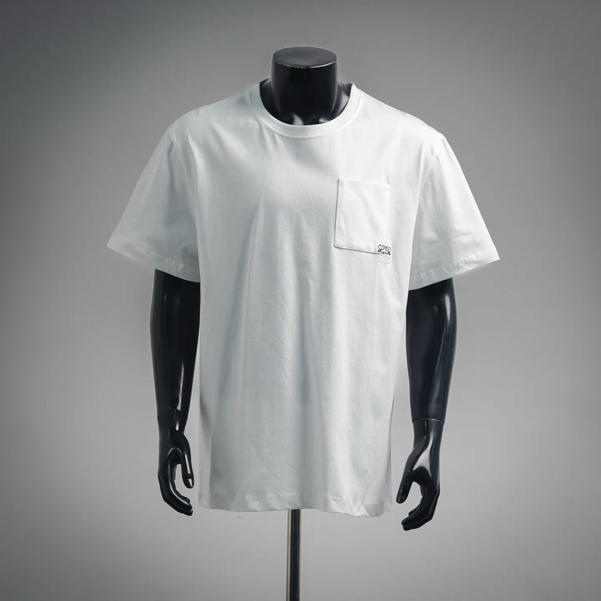 White LOEWE short-sleeve T-shirt with chest logo pocket