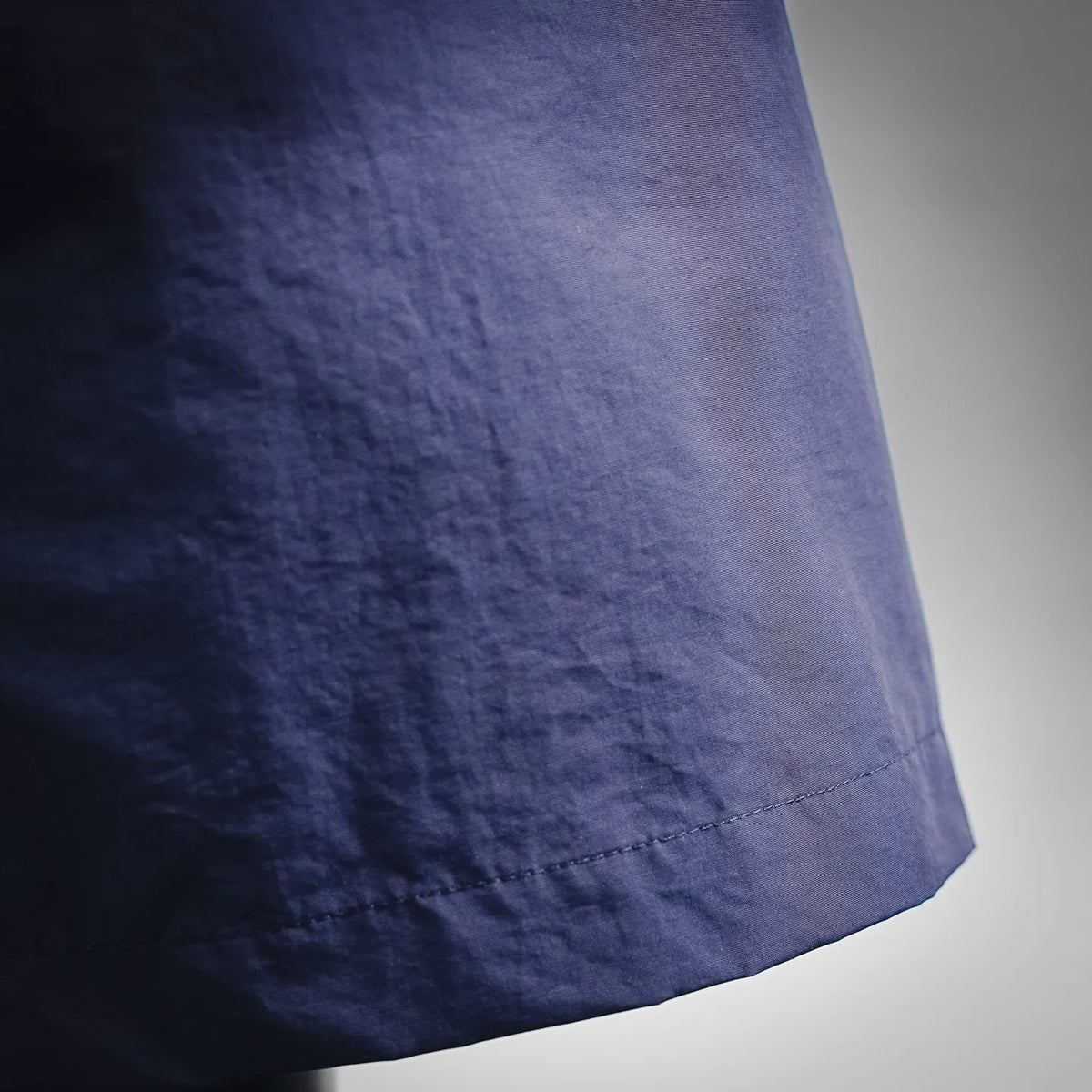 LOEWE navy shorts hem with stitched seam and slightly flared shape