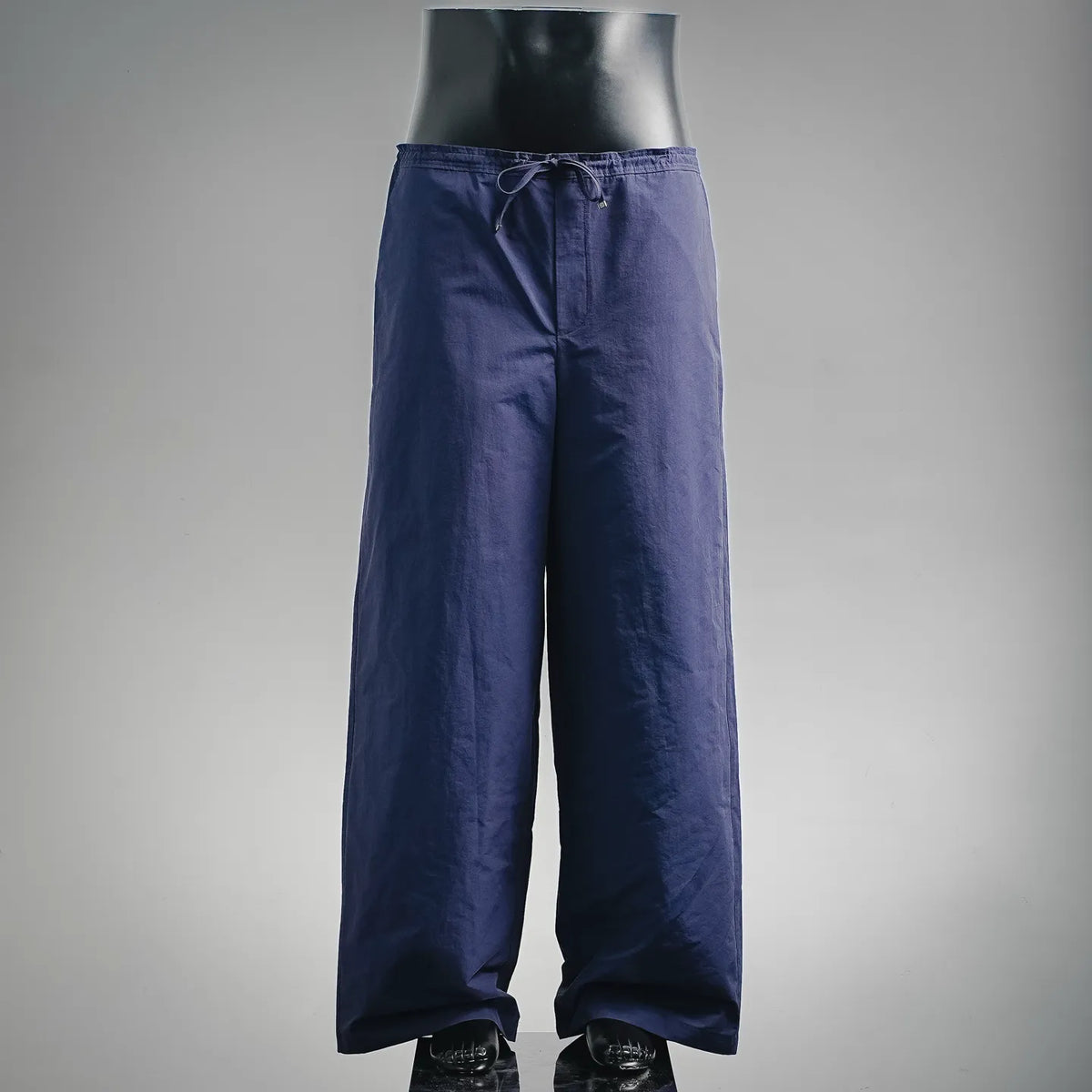 LOEWE navy drawstring pants, relaxed wide-leg fit