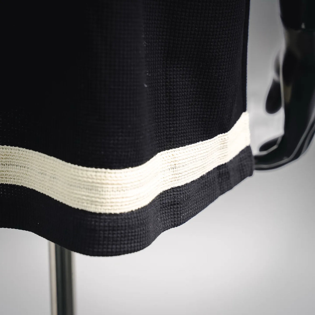LOEWE black hem with cream horizontal stripe band