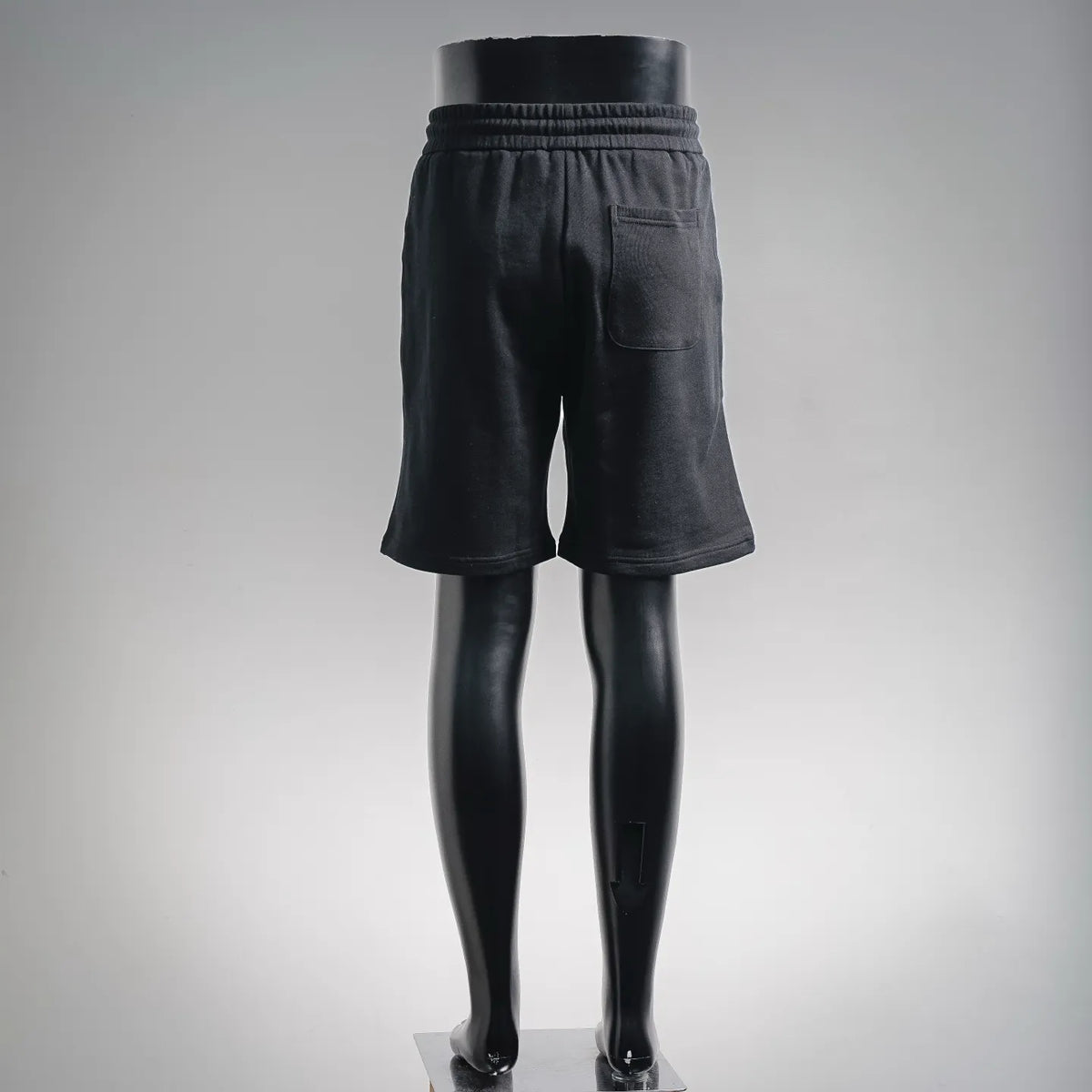 LOEWE black shorts back view with elastic waistband and rear patch pocket