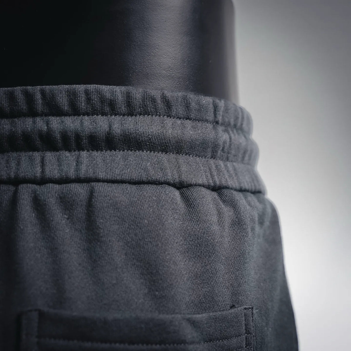 LOEWE black elastic waistband with gathered seam detail