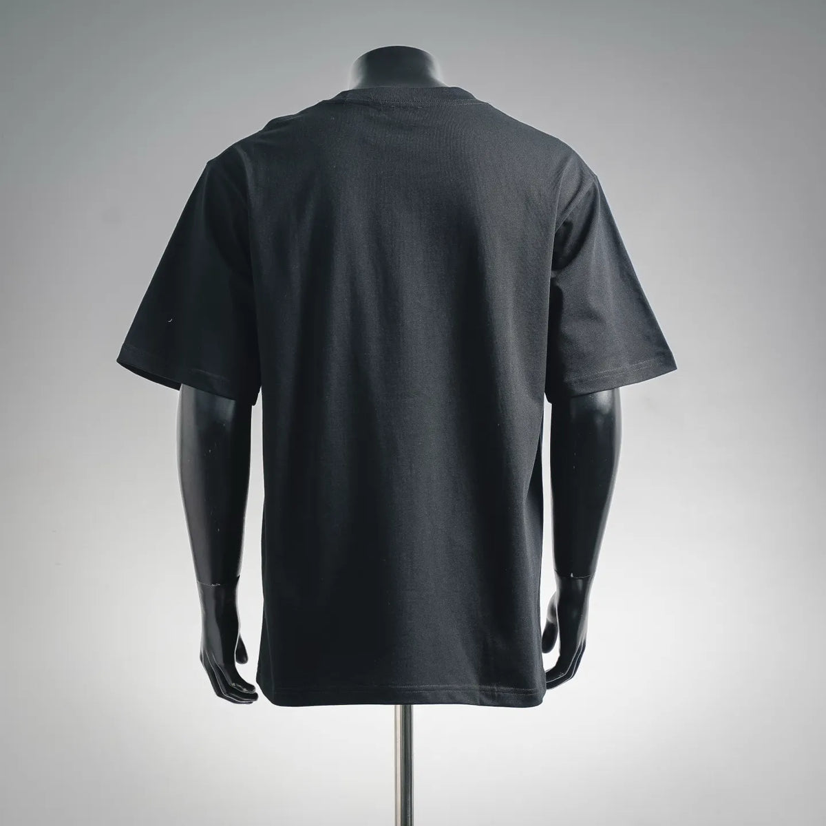 LOEWE black short-sleeve T-shirt, back view on a mannequin