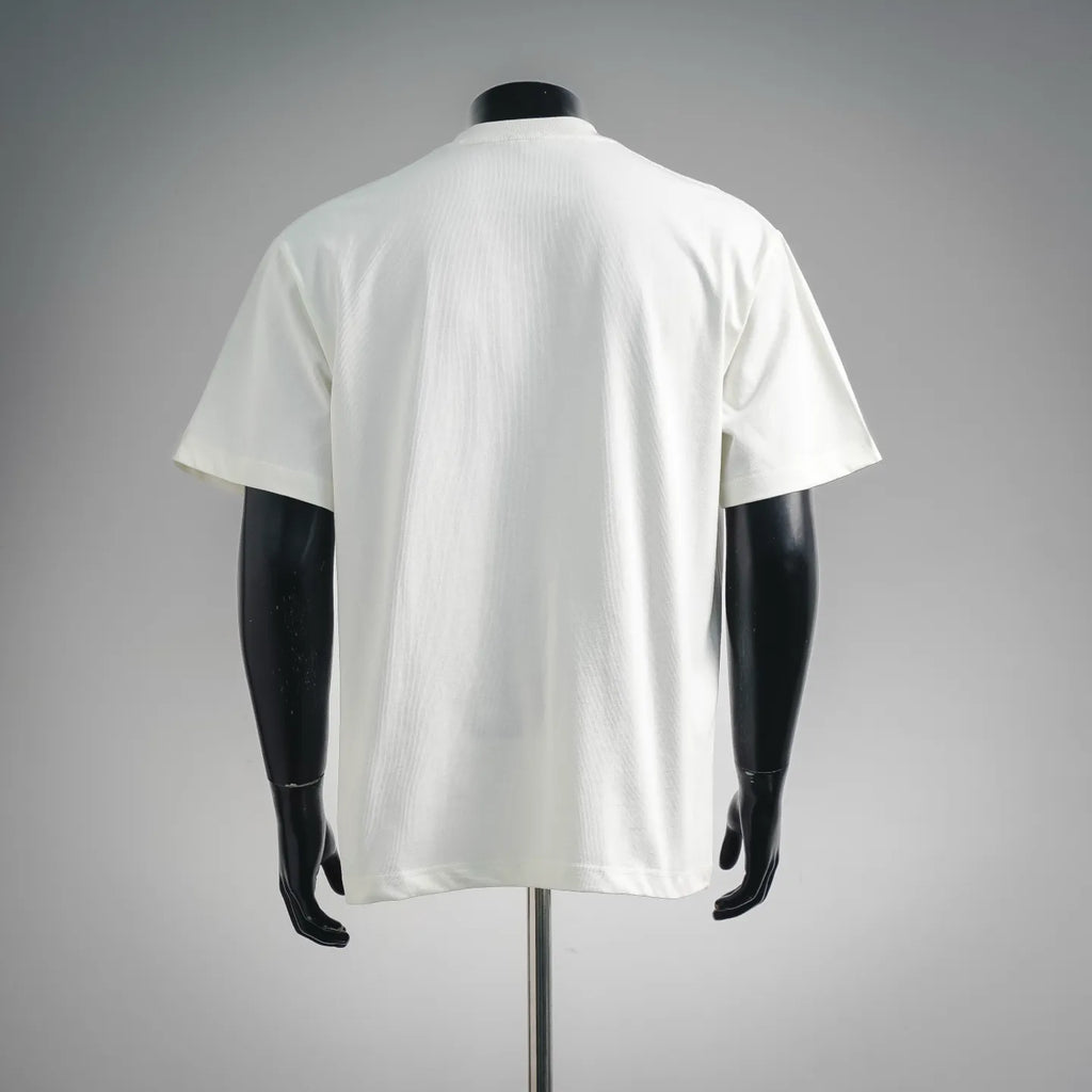 White short-sleeve T-shirt, plain back view