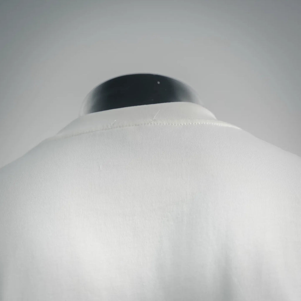 White T-shirt collar and upper back, plain