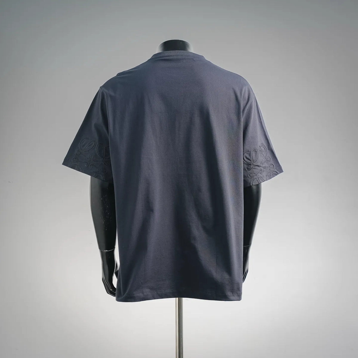 LOEWE short-sleeve crewneck T-shirt, back view, dark blue