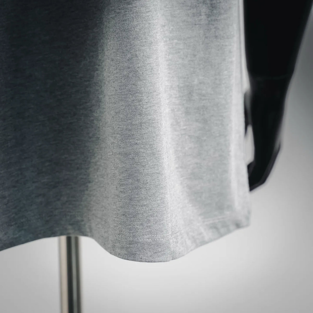 LOEWE short-sleeve T-shirt, heather gray, side hem and sleeve detail