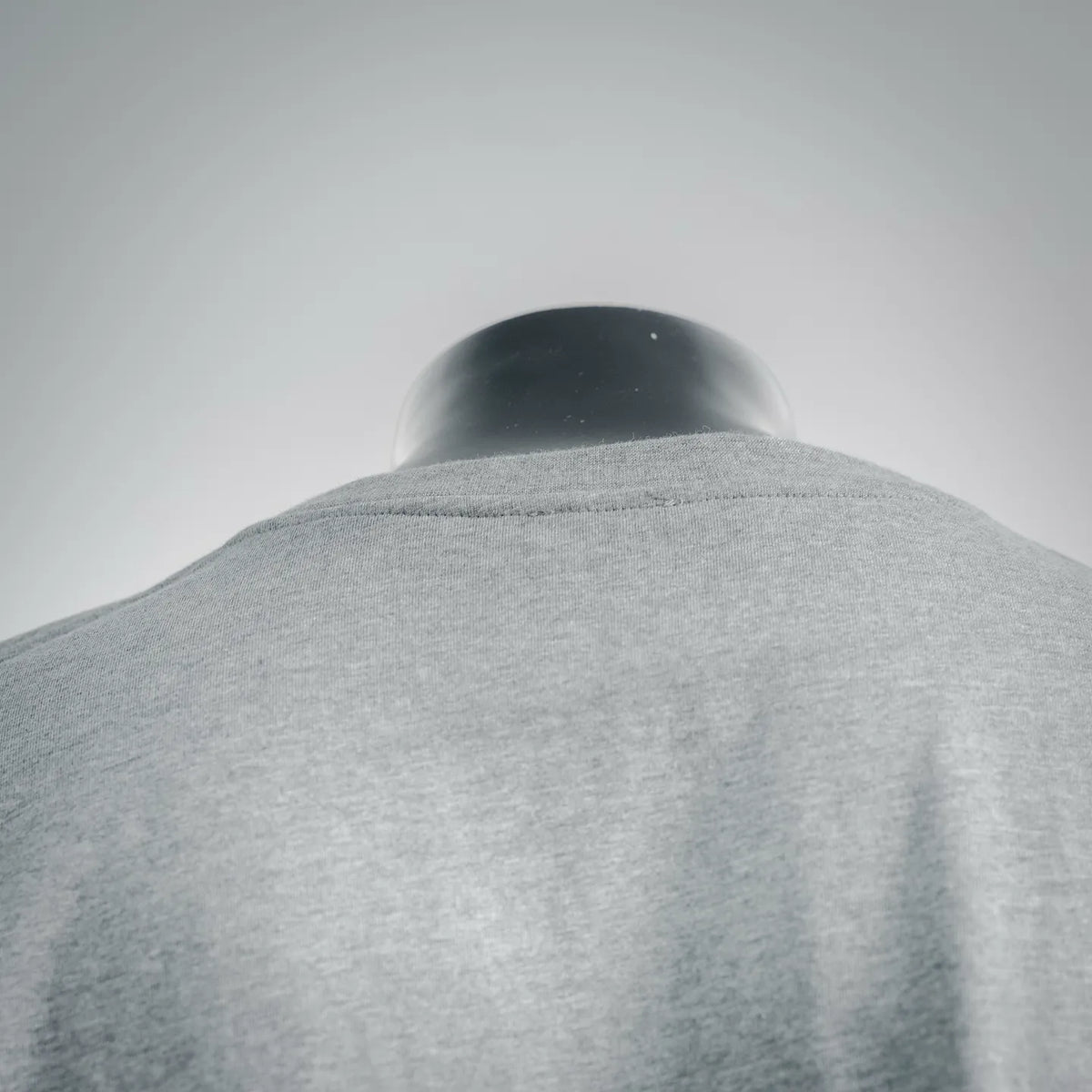 LOEWE short-sleeve T-shirt, heather gray, back neckline and shoulder seam