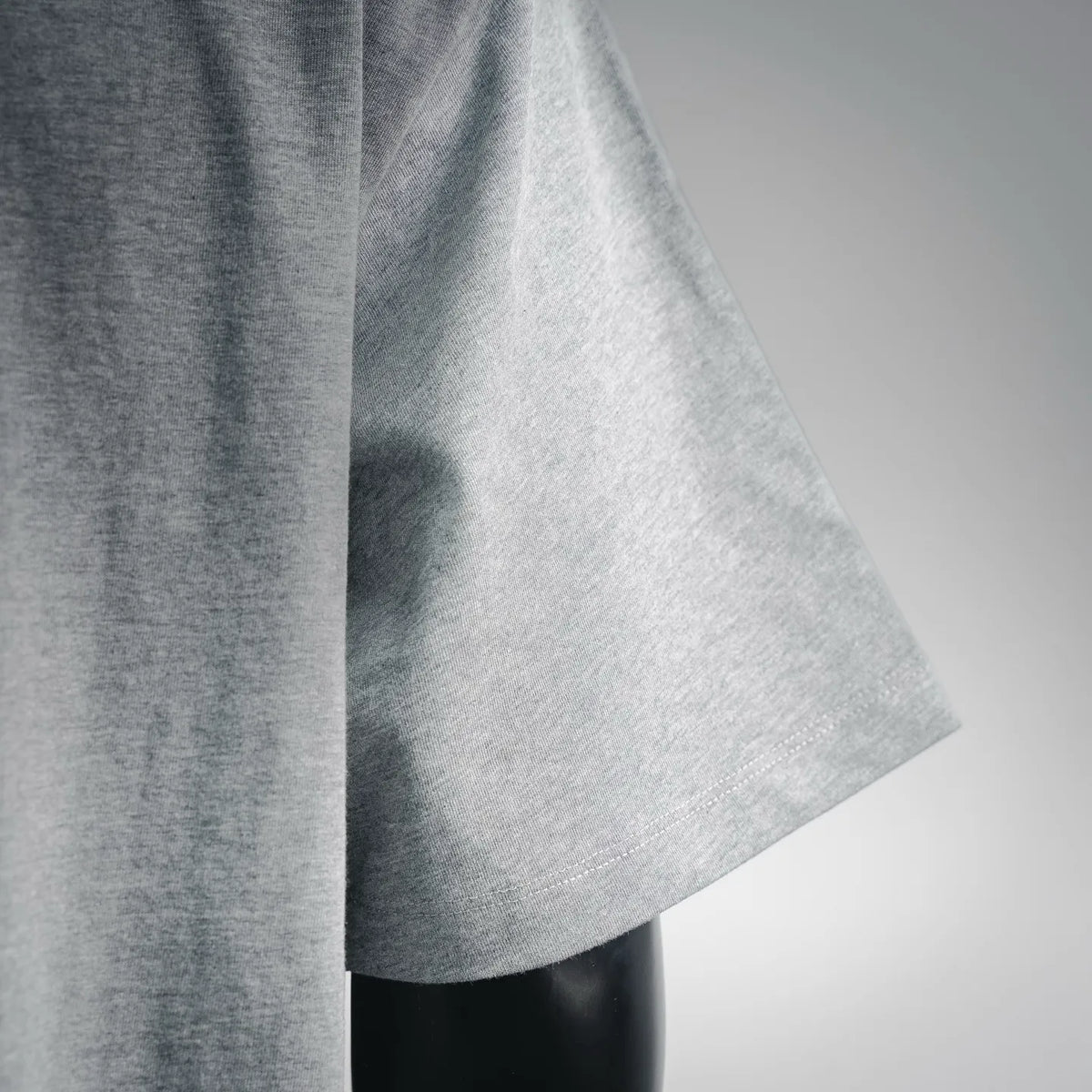 LOEWE short-sleeve T-shirt, heather gray, drape and sleeve edge detail