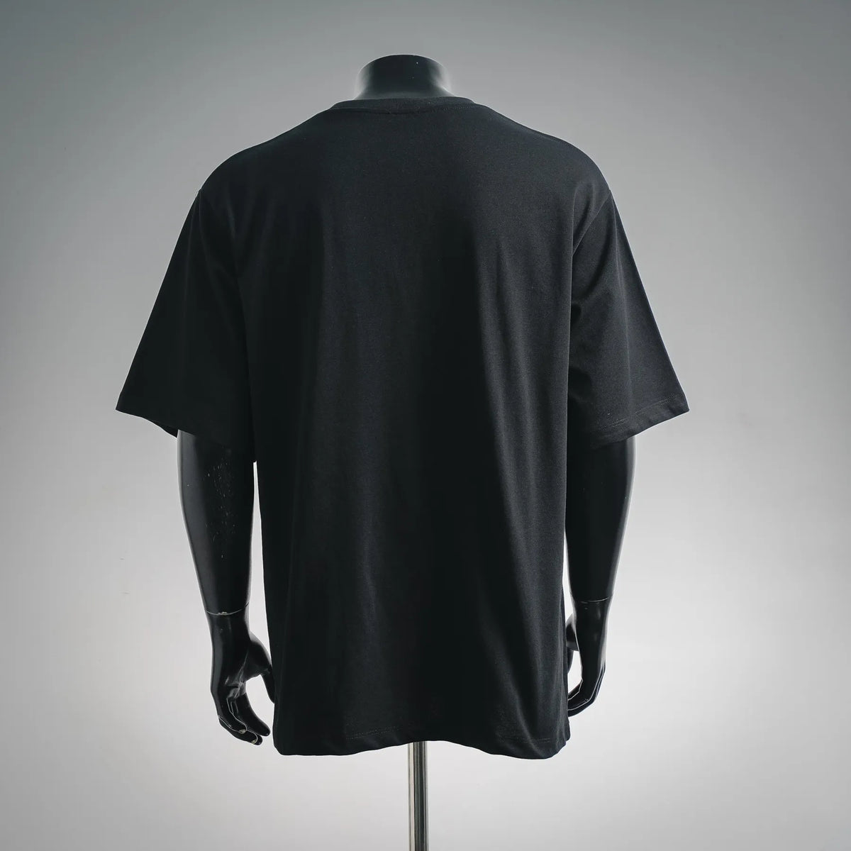 LOEWE black short-sleeve T-shirt, back view, plain with no visible logo