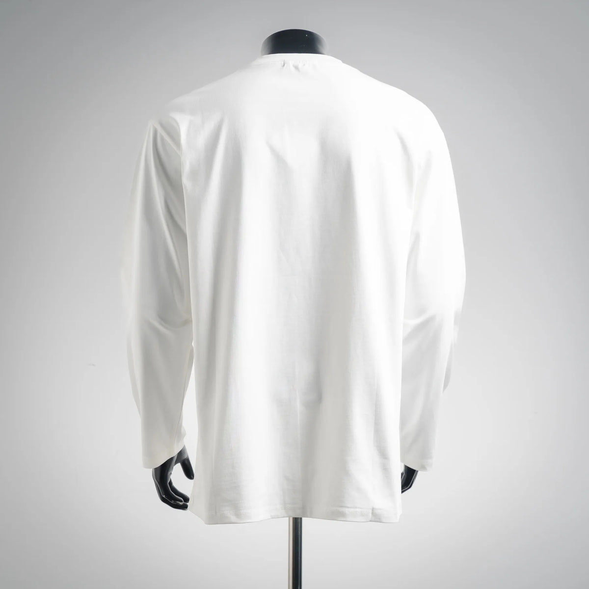 LOEWE white long-sleeve crewneck T-shirt, back view